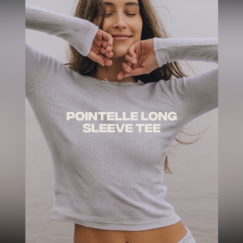 Daily drills pointelle long sleeve in heather gray